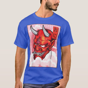 Camiseta Oni Mask Demon Mask Yokai Kawaii Japonês