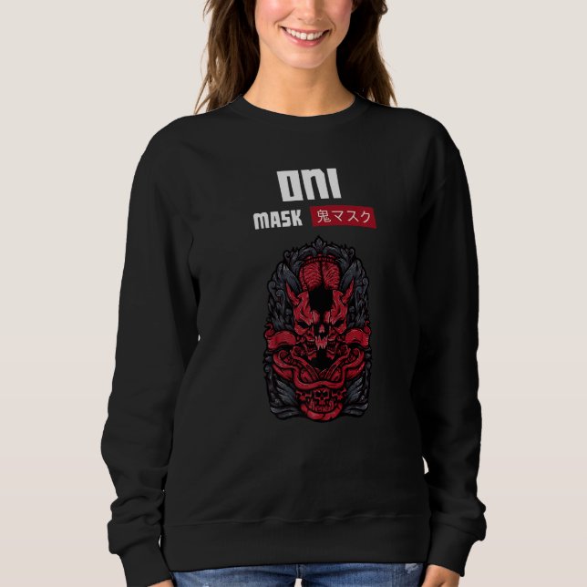 Camiseta Oni Mask Japonês Demon Face Devil Ronin (Frente)