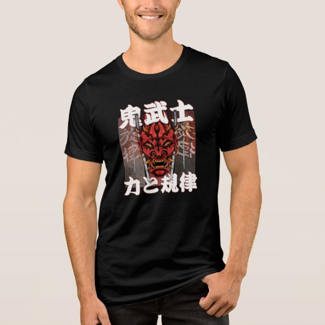 Camiseta Oni Samurai – Japanese Demon Warrior Mask (Frente)
