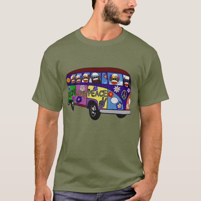 Camiseta Ônibus da Paz do Macaco de Meia (Frente)