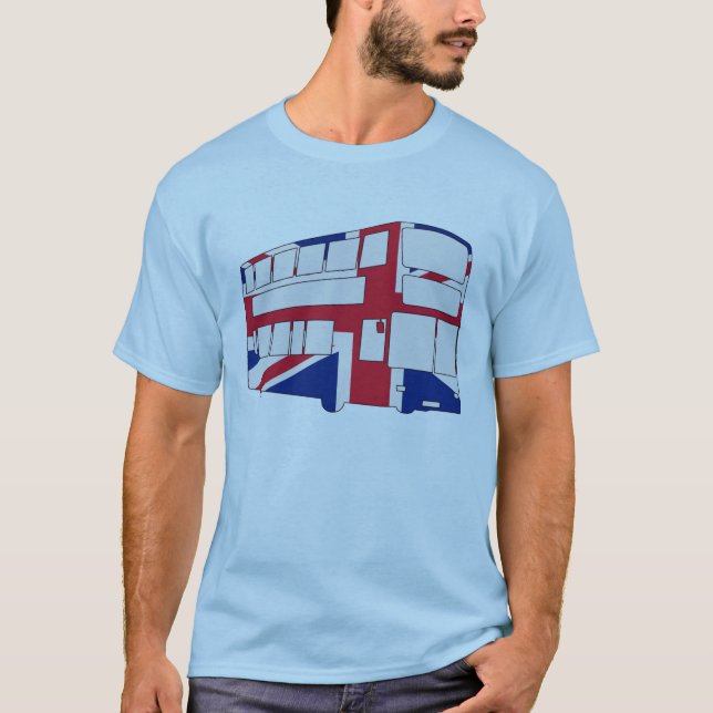 Camiseta Ônibus de Londres com Union Jack (Frente)