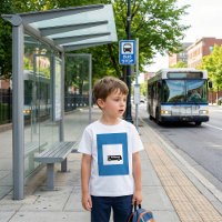 Ônibus de transporte público - Sinal de trânsito u