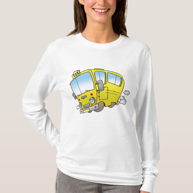 Camiseta Ônibus Escolar Amarelo Feliz (Frente)