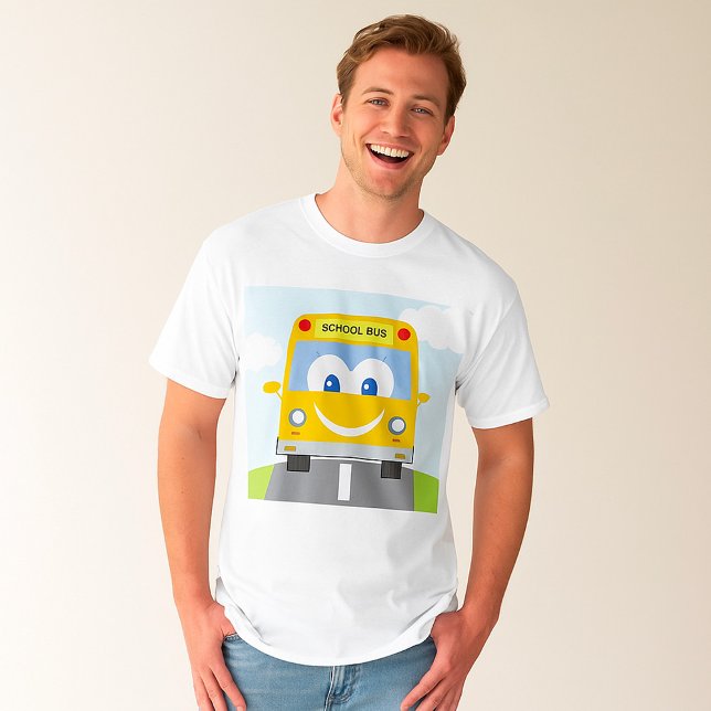 Camiseta Ônibus Escolar Feliz (Criador carregado)