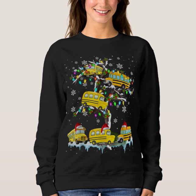 Camiseta Ônibus Escolar Na Árvore De Natal Do Xmas (Frente)