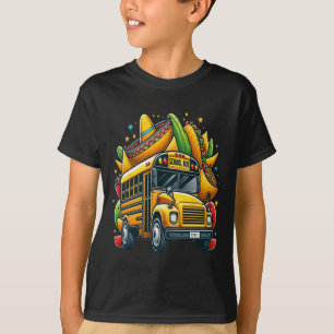Camiseta Ônibus escolar Tacos Crianças Mulheres Mulheres Ci