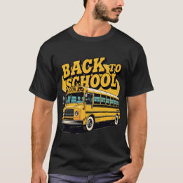 Camiseta Ônibus Retro Escola de Volta às Crianças Escolares