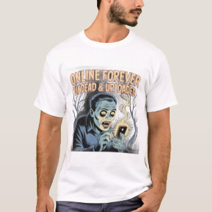 Camiseta Online Para Sempre - Zumbi Não Morto e Carregado n