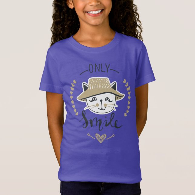 Camiseta Only Smile Cute Cat (Frente)