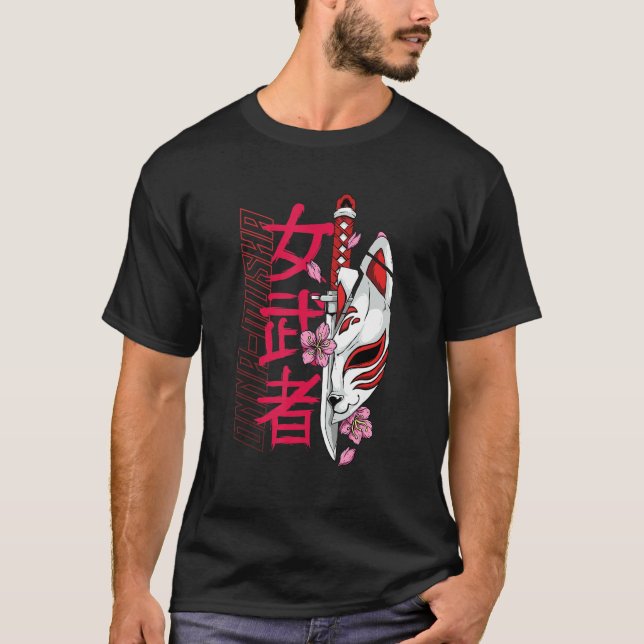 Camiseta Onna musha Female Samurai Japanese Warrior Ronin B (Frente)