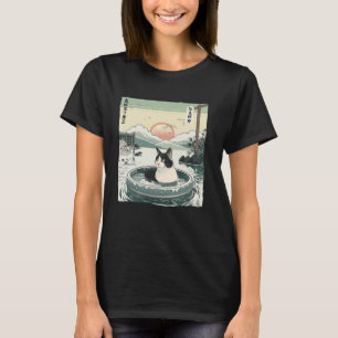 Camiseta Onsen Bath Kitten Pet Lover Gato De Arte Japonês