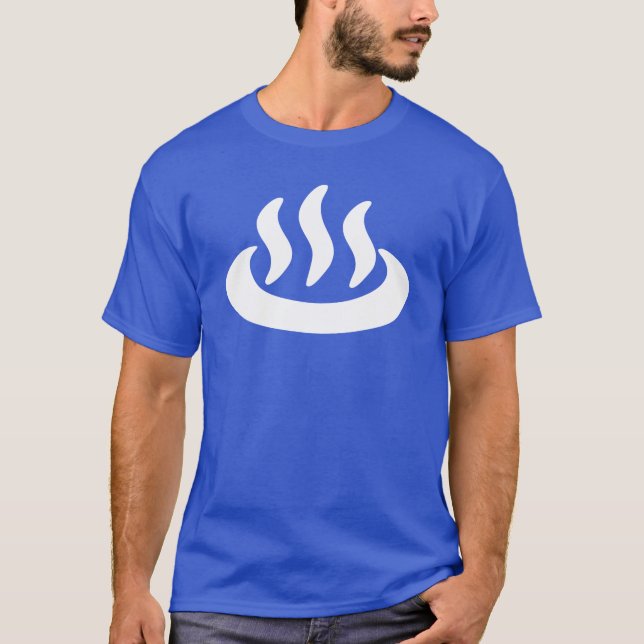 Camiseta Onsen ♨ Hot Primavera 温 泉 Sinal Japonês (Frente)