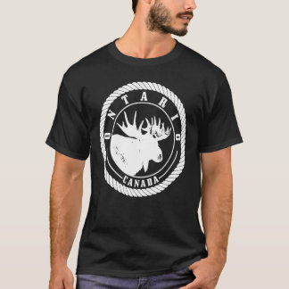 Camiseta Ontário Canada Moose Vintage CAMPING Nature