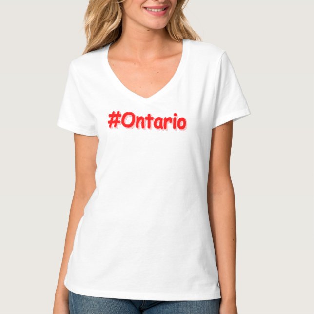 Camiseta "#Ontário " Design bonito. Comprar Agora (Frente)