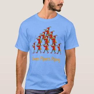 Camiseta Onze Flautistas TocandoDoze Dias de Natal família