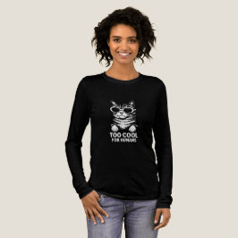 Camiseta oo Cool for Humans – Minimalist Black Cat Graphic