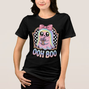 Camiseta Ooh Boo Cute Pastel Ghost Drink Halloween Kawaii