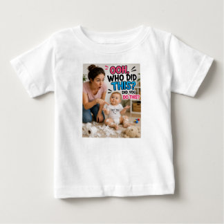 Camiseta Ooh, Quem Fez Isso? – Probleminha de Bebê Divertid