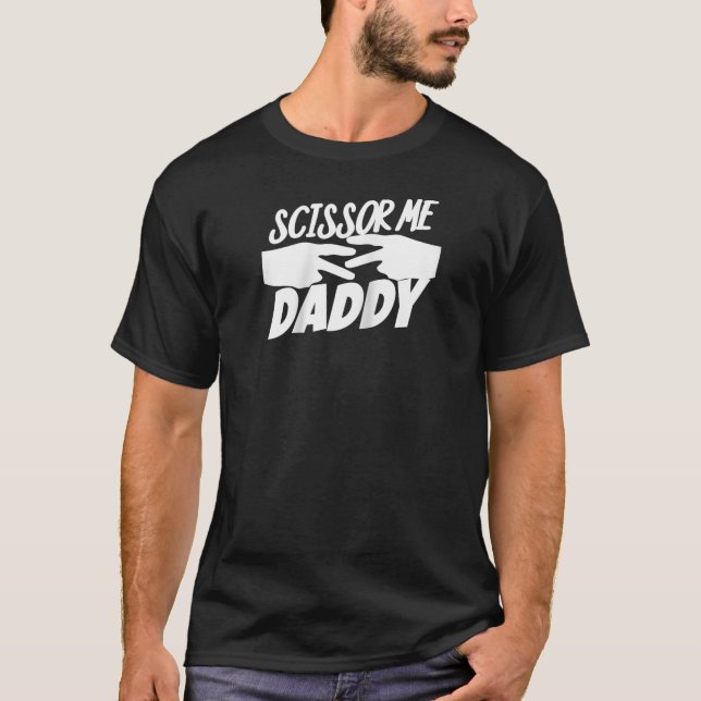 Camiseta Oooh Tesoura Eu Pai Raglan Tee de Baseball (Frente)