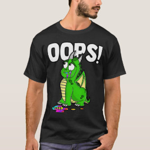 Camiseta OOPS Dragão Comeu um Adulto Jovens do Unicórnio K