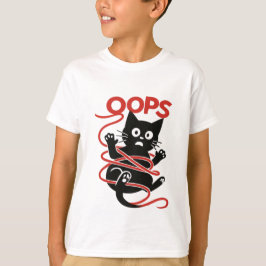 Camiseta Oops! Gráfico de Gatos Tangidos