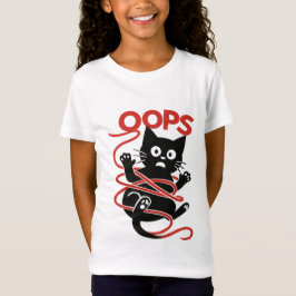 Camiseta Oops! Gráfico de Gatos Tangidos