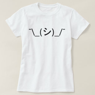 Camiseta Oops Shrug Emoticon ¯\_(シ)_/ movimento japonês Kao
