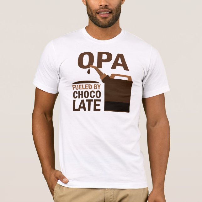 Camiseta Opa abasteceu-se pelo chocolate (Frente)