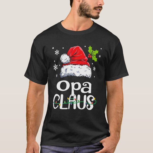 Camiseta Opa Claus Engraçado Vovó Papais noeis Pijamas Op d (Frente)