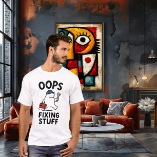 Camiseta Opa Corrigindo Coisas Divertido Fofo Personagem de