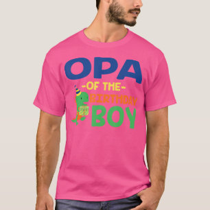Camiseta Opa Do Aniversário Do Boy Saurus Rex Dinosaur Pa