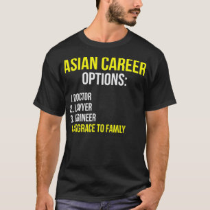 Camiseta Opções de Carreira Asiática Estudante Engraçad