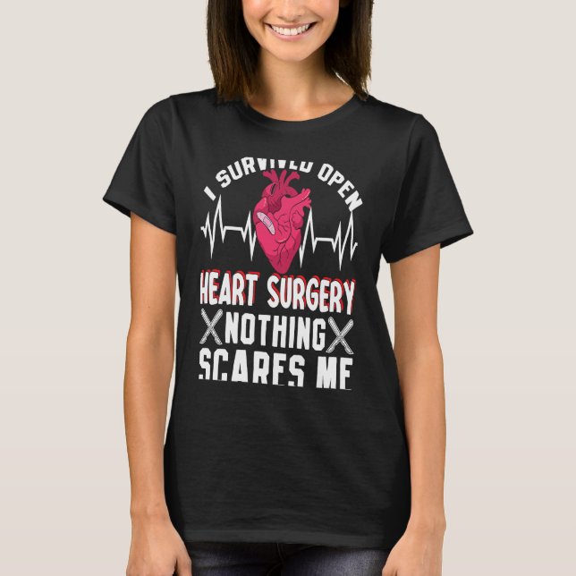 Camiseta Open Heart Surgery Bypass Awareness Heart I Surviv (Frente)