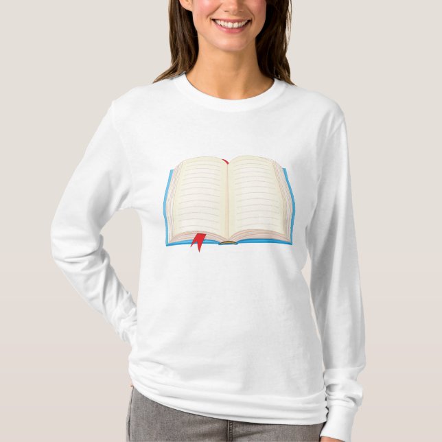 Camiseta Open Lined Book Red Bookmark (Frente)