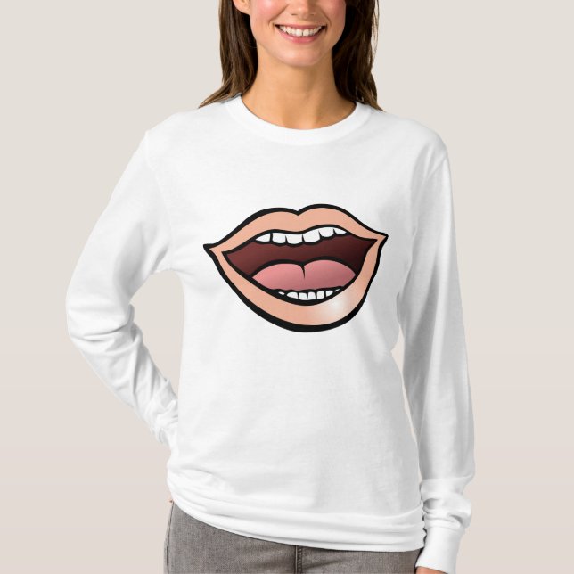 Camiseta Open Mouth Lips Teeth Tongue (Frente)