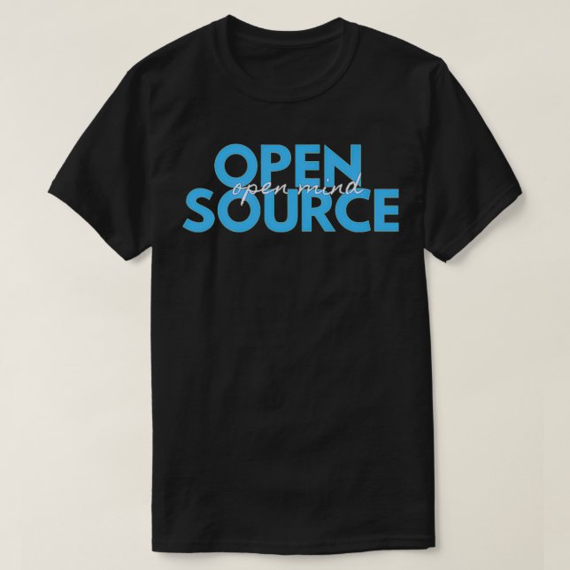 Camiseta Open Source, Open Mind Light Blue Premium  (Frente do Design)