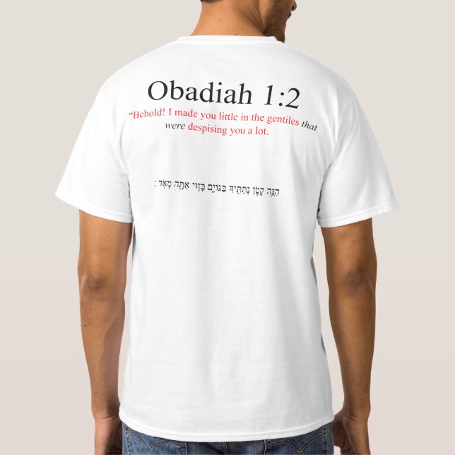 Camiseta Open Source Translation Obadiah 1:2 (Verso)