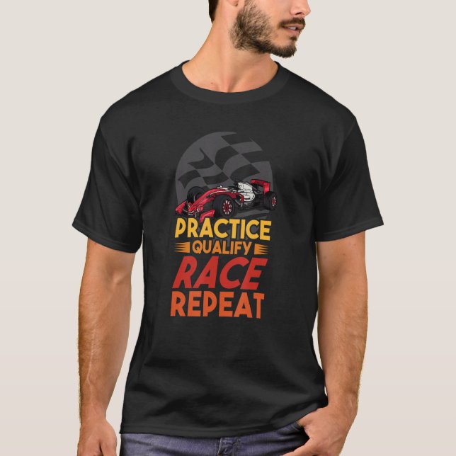 Camiseta Open Wheel Formula Racing Car Practice Qualify Rac (Frente)