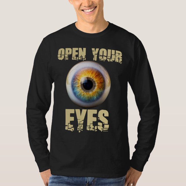 Camiseta Open Your Eyes, Eyeball Design (Frente)