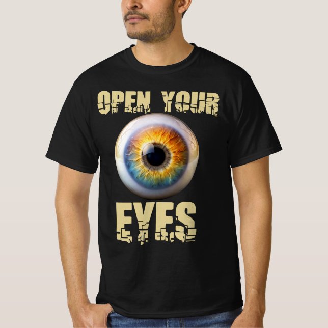 Camiseta Open Your Eyes, Eyeball Design (Frente)