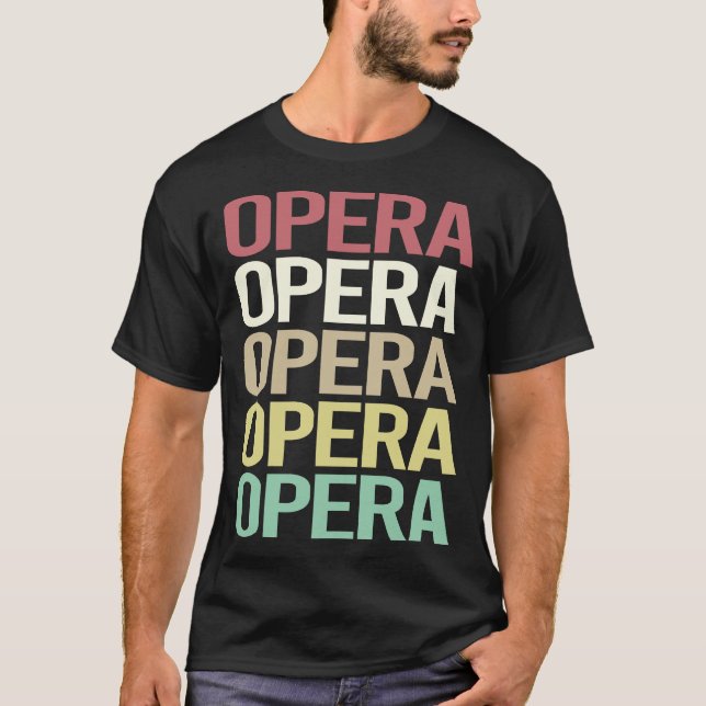 Camiseta Ópera de Texto Colorida (Frente)