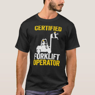 Camiseta Operação de empilhadeira certificada do empilhador