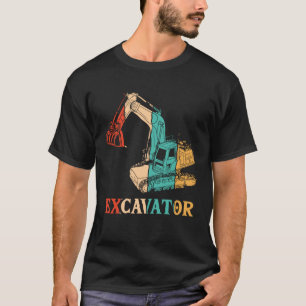 Camiseta Operação do escavador do driver do carregador hidr