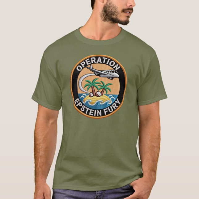 Camiseta Operação Epstein Fúria Anti Guerra (Frente)