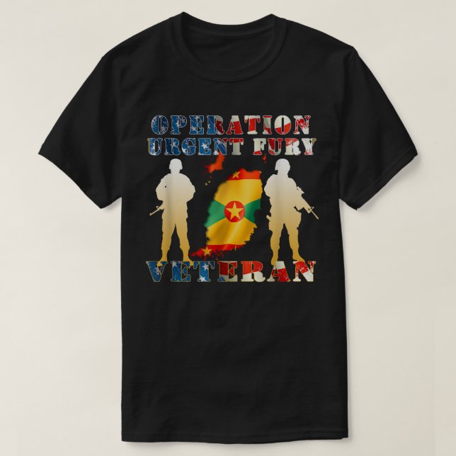 Camiseta Operação Urgente Fury Combat Veteran Grenada Gift (Frente do Design)