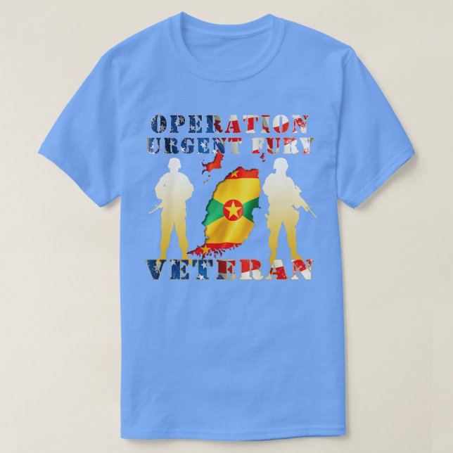 Camiseta Operação Urgente Fury Combat Veteran Grenada Gift (Frente do Design)
