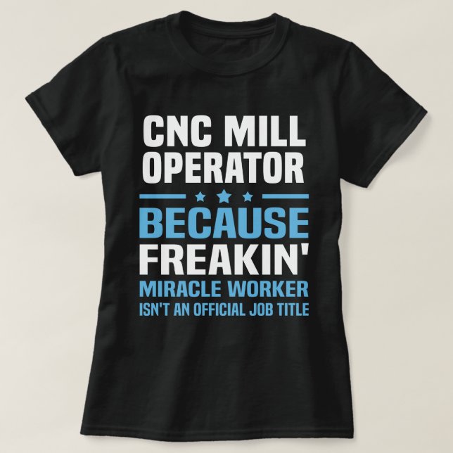 Camiseta Operador CNC Mill (Frente do Design)