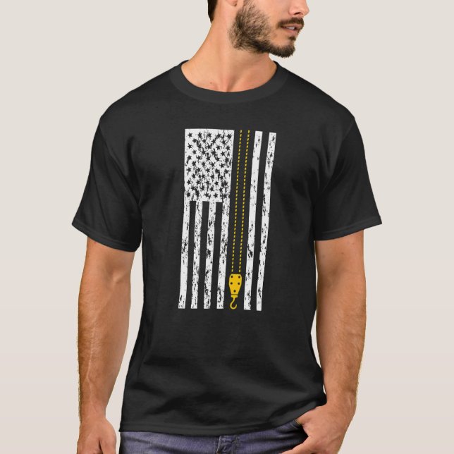 Camiseta Operador Crane American Flag Driver 1 (Frente)