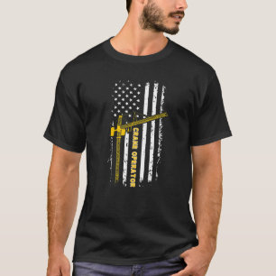Camiseta Operador Crane American Flag Driver Week
