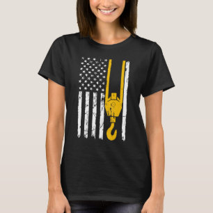 Camiseta Operador Crane American Flag Forkelevador Driver